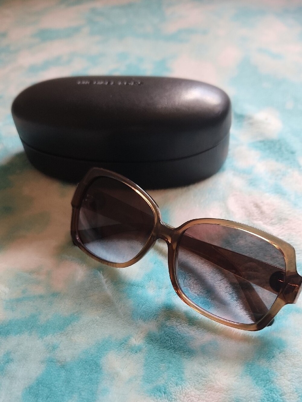 Michael Kors #6020 Gradiant Brown Oversized Hexagon Sunglasses W/ Leather Case